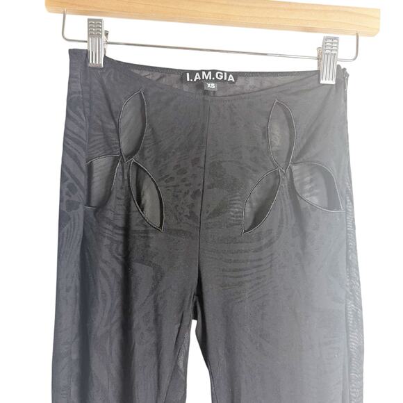 I.AM.GIA Annihya Pant Amina Top Black Animal Print Burnout Sexy 2 Piece Set S - Picture 6 of 16